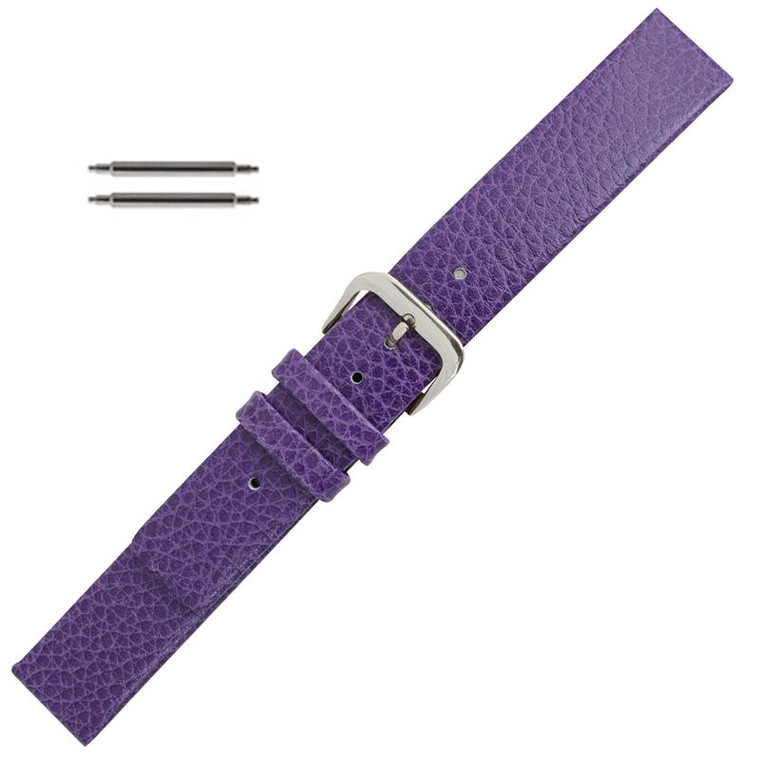 12mm purple flat calf leather watch strap