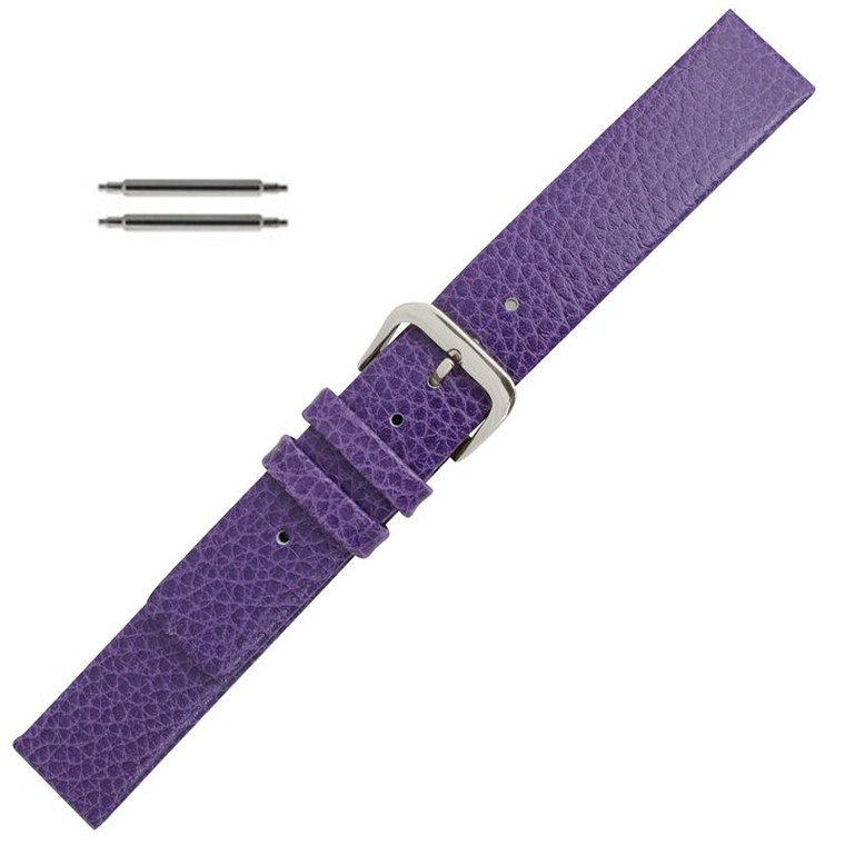 16mm purple flat calf leather watch strap