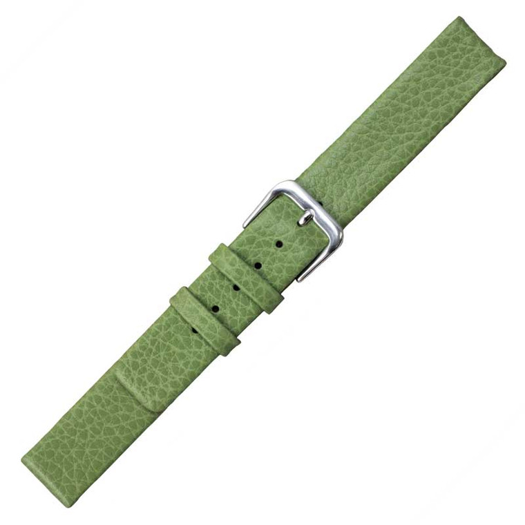 12MM Leather Watch Strap Green Flat Calf