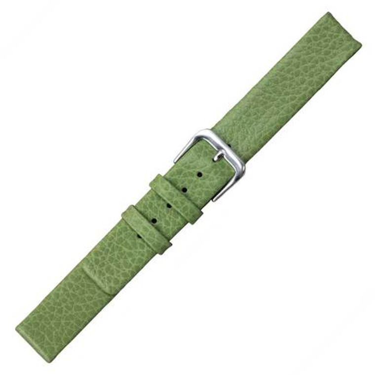 18MM Leather Watch Strap Green Flat Calf