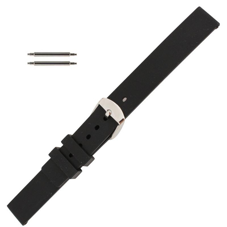 18mm rubber watch strap with matte finish