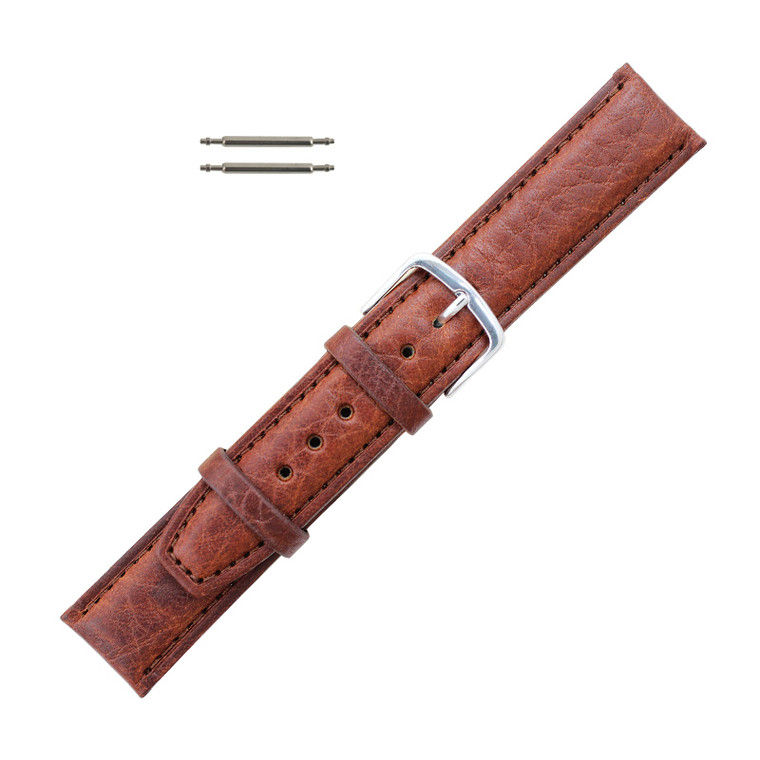 Hadley Roma Shrunken Grain 16mm Tan Leather Watch Strap 7 5/16 Inch Length