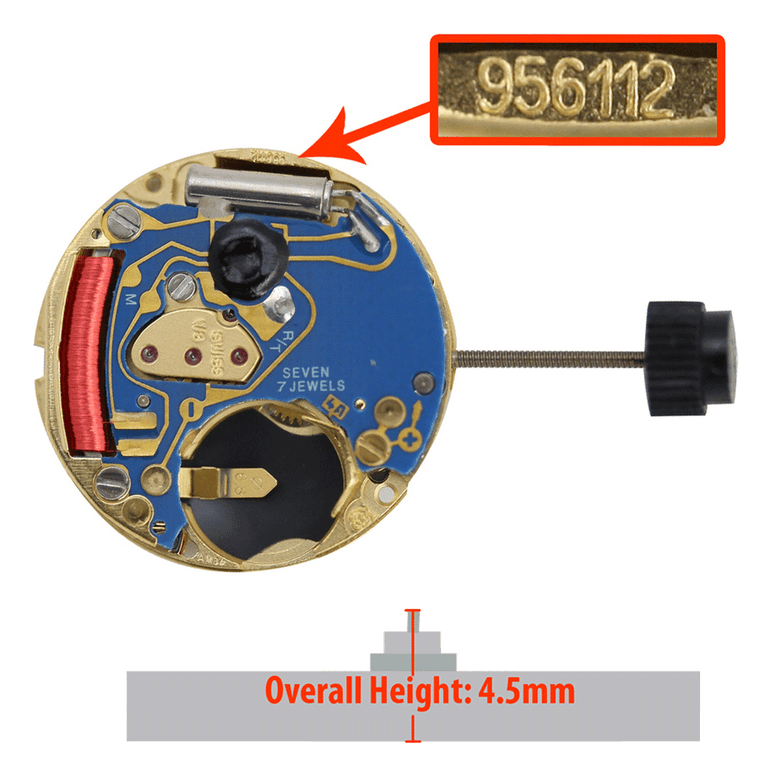 Swiss made ETA 956.112 quartz watch movement