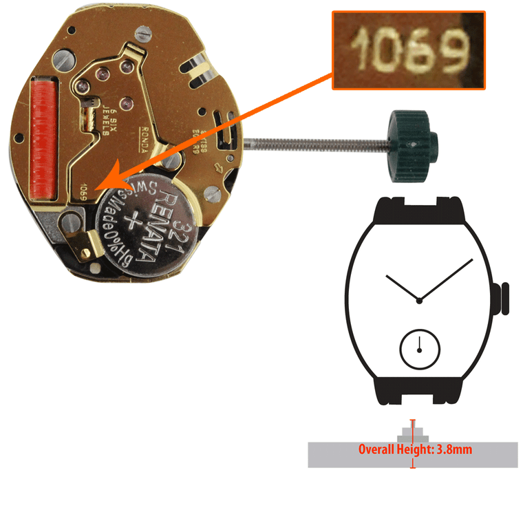 Harley Ronda Watch Movement HQ1069G Quartz Movement