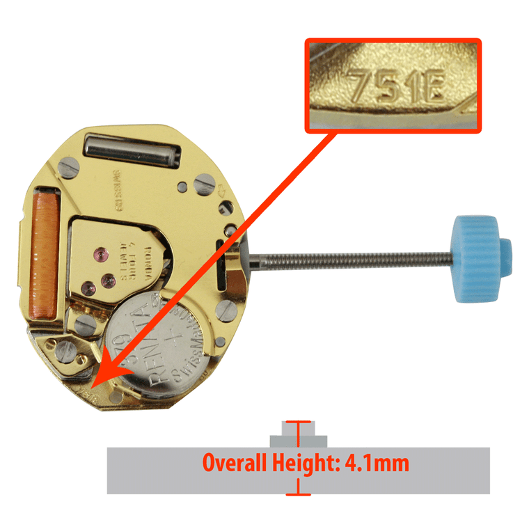 Harley Ronda 2 Hand Quartz Watch Movement HQ751E (HQ978) High Post O/A 4.1mm to replace ETA 978.002 and ETA 578.004 (HQ978 HCP)