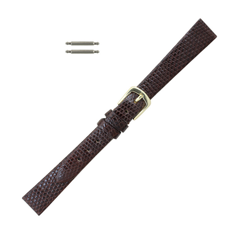 Hadley Roma Genuine Java Lizard 12mm Brown Watch Strap 6 1/4 Inch Length