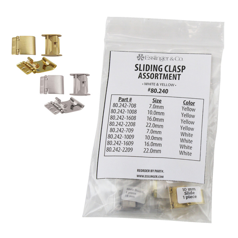 Watch Band Clasp Kit Sliding Clasp Assortment 8 pieces