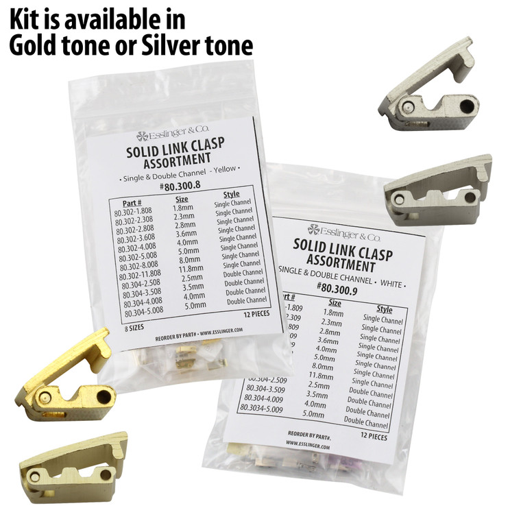 Watch Band Clasp Kit Solid Link Clasp Assortment 12 Pieces Yellow or 12 Pieces White