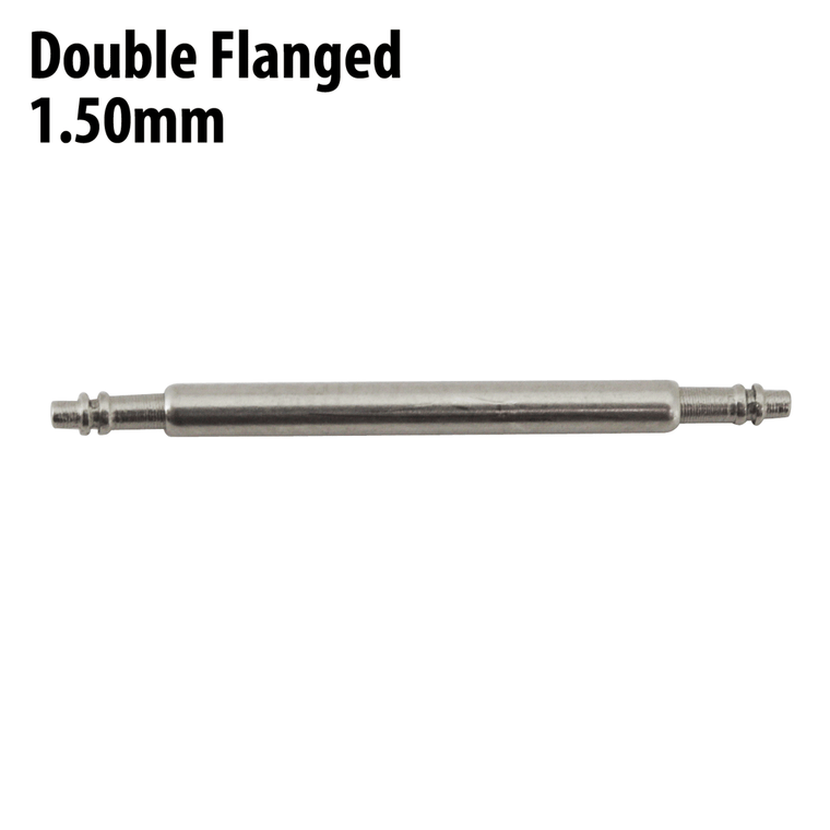 Watch Band Pin 1.50mm Thin Double Flanged Stainless Steel Spring Bars Package of 10