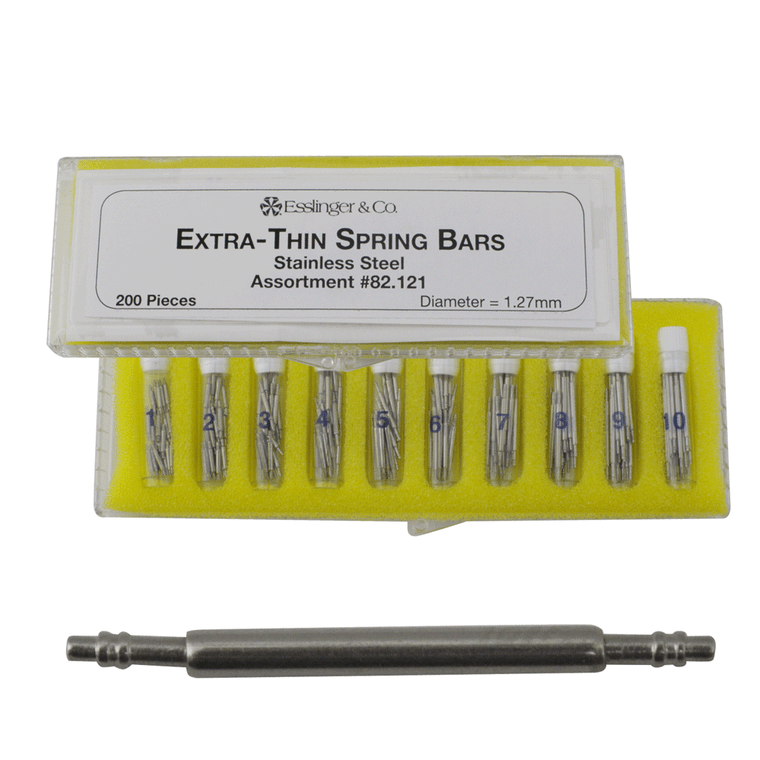 Watch Band Pins 1.30mm Extra Thin Double Flanged Stainless Steel Spring Bar Assortment 200 Pieces
