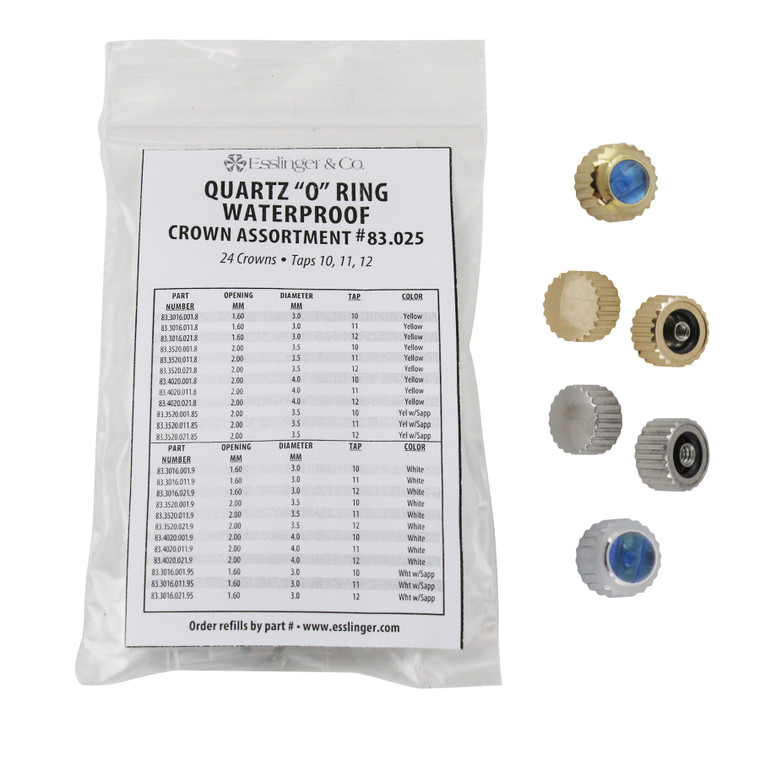 Watch Crowns Waterproof Quartz Watch Crown Assortment 24 Pieces