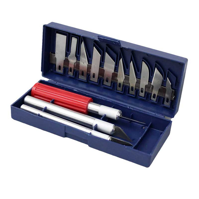 Hobby Knife Set with 3 handles and 13 assorted blades