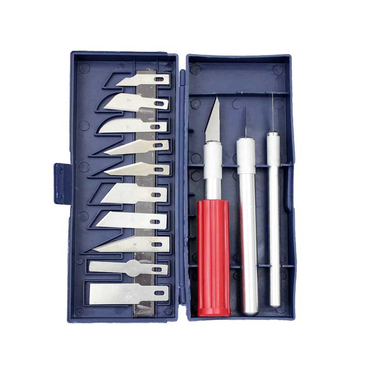 Precision Hobby Knife Set with 3 Handles and 13 Blades XActo Style