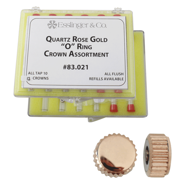 Assortment Of Waterproof Quartz Rose Gold Watch Crowns 12 Pieces