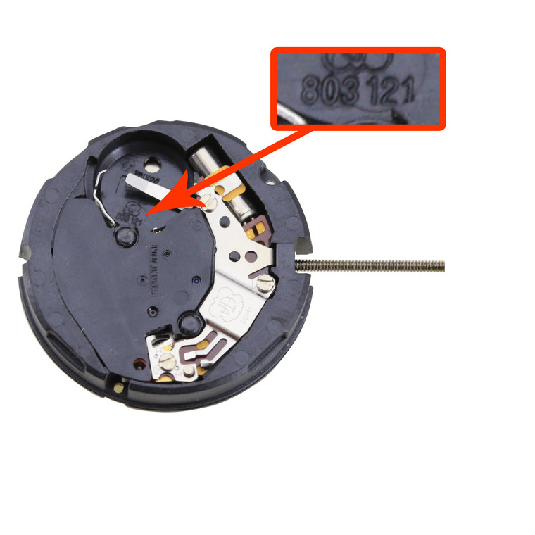 ETA 3 Hand Quartz Watch Movement 803.122 Day and Date at 3:00 Overall Height 5.1mm 
