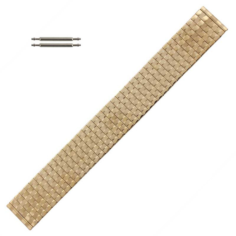 20 mm Wide Expansion Style Metal Watch Bracelet Gold Tone