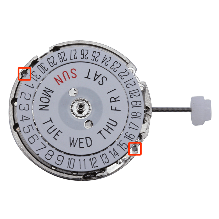 Chinese 3 Hand Automatic Mechanical Watch Movement DG28036 Day And Date at 600 Overall Height