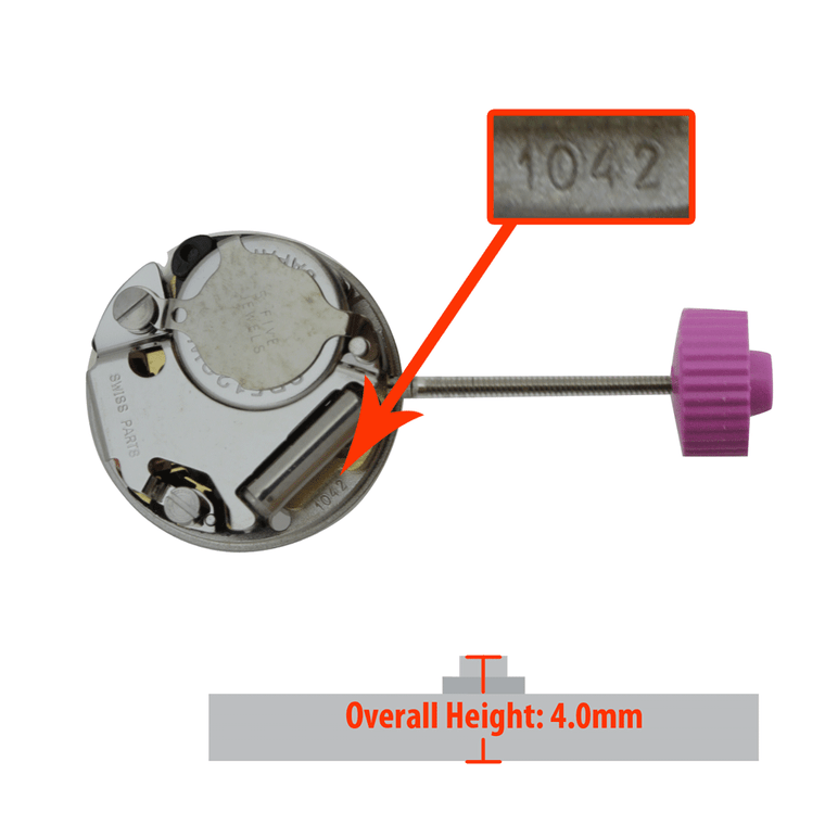 Harley Ronda 2 Hand Quartz Watch Movement HQ1042 Overall Height 4.0mm