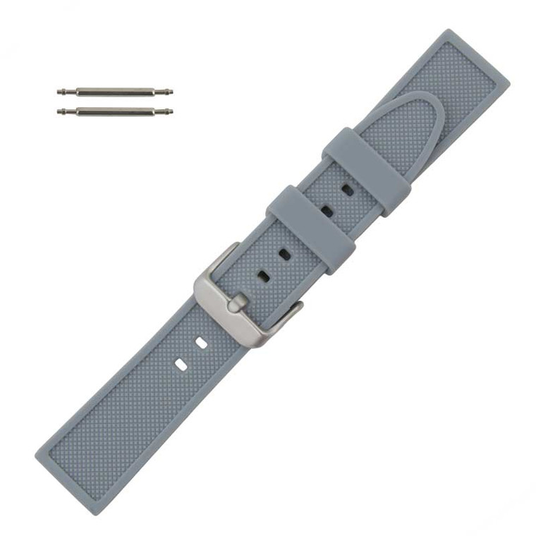 Silicone Watch Band Grey 18 MM Sport Rubber Watch Band