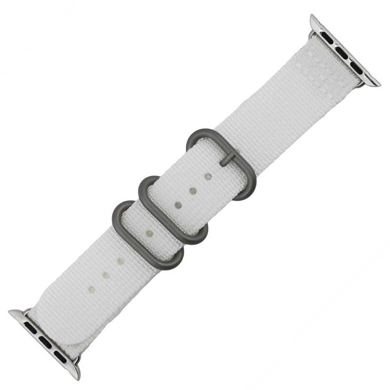 White Nylon Watch Band Made to Fit 42mm Apple® Watch