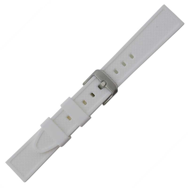 Silicone Watch Band White 22 MM Sport Rubber Watch Band