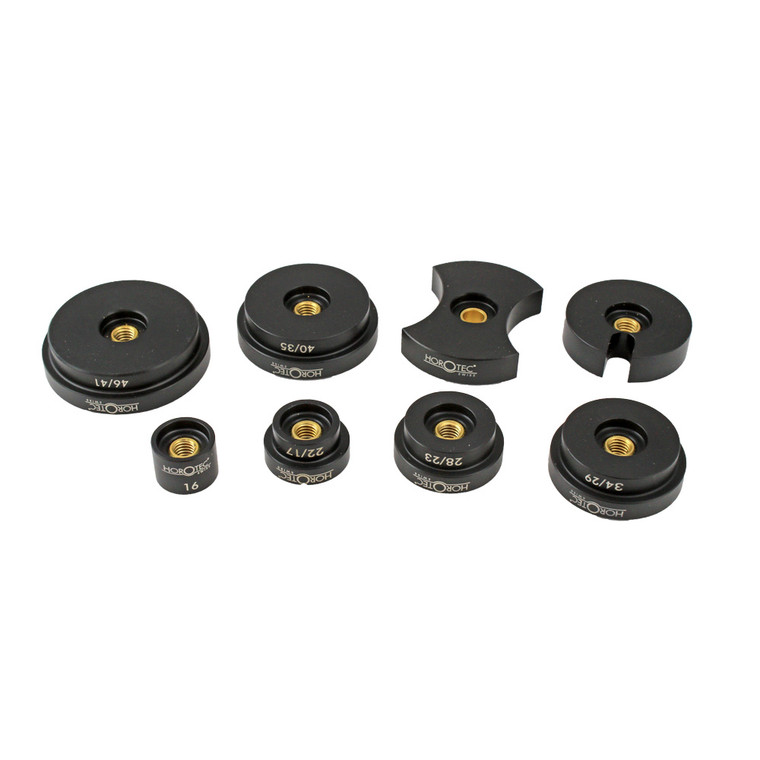 Horotec Reverisble Delrin Dies for Fitting Flat Mineral Glass Crystals 8 piece Set