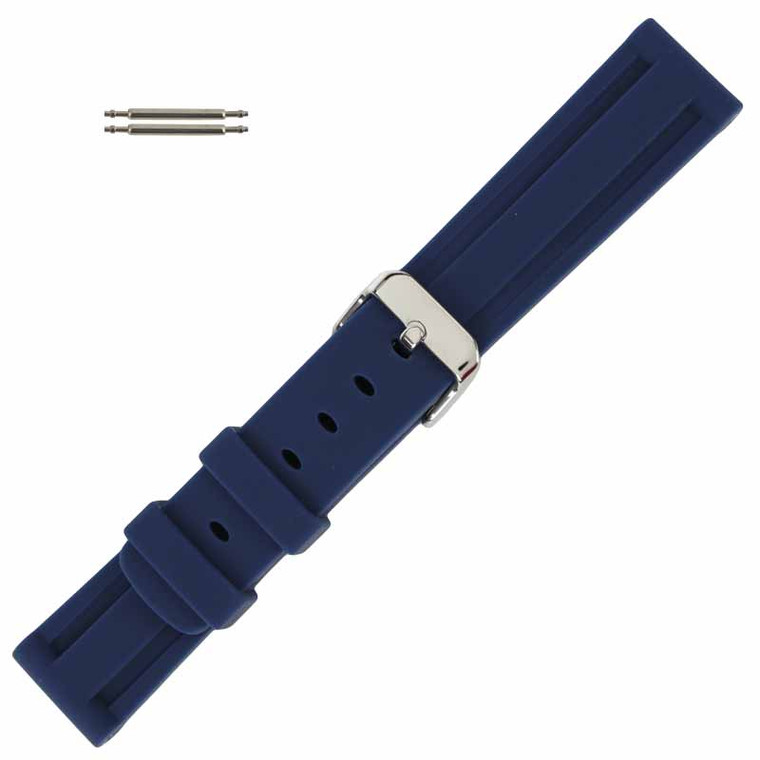 Silicone Watch Band 20MM Blue Sport Watch Band Rubber Jelly