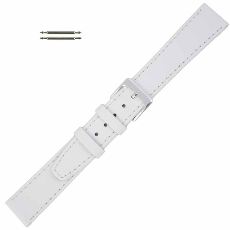 Watch Band Long 16MM Classic Calf White Leather