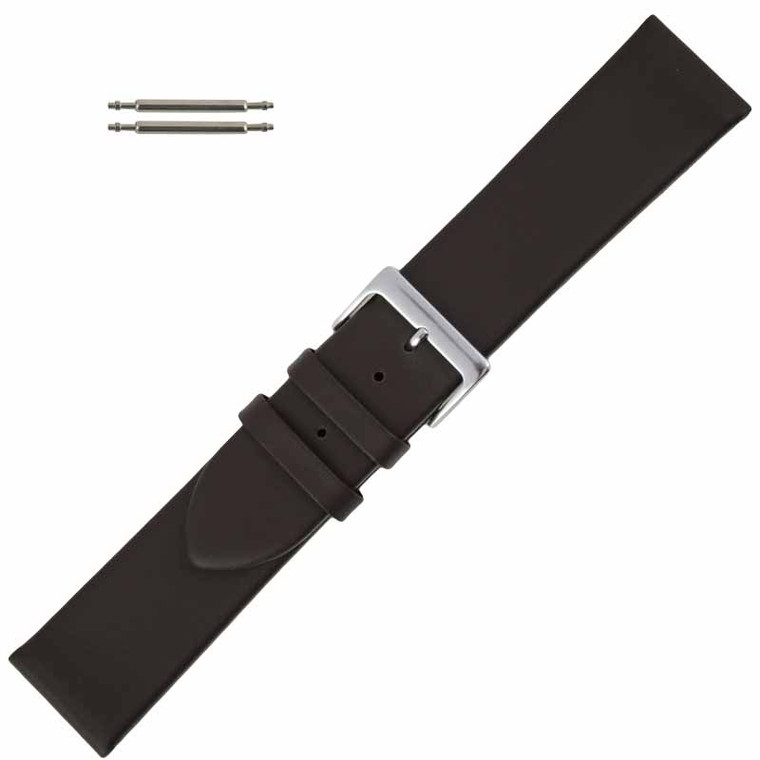 Brown Long Leather Watch Band 24MM Smooth Calf