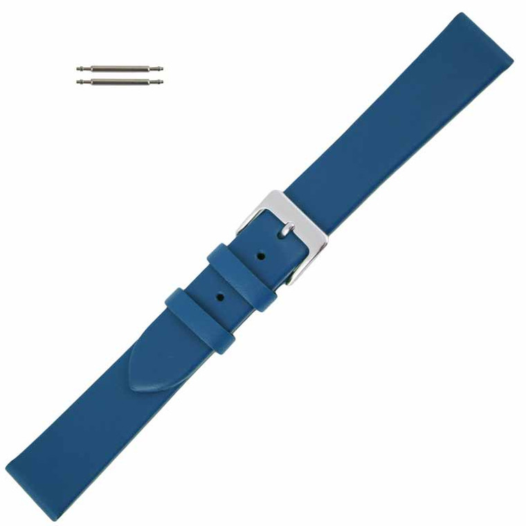 Blue Watch Band Long 16MM Leather Smooth Calf