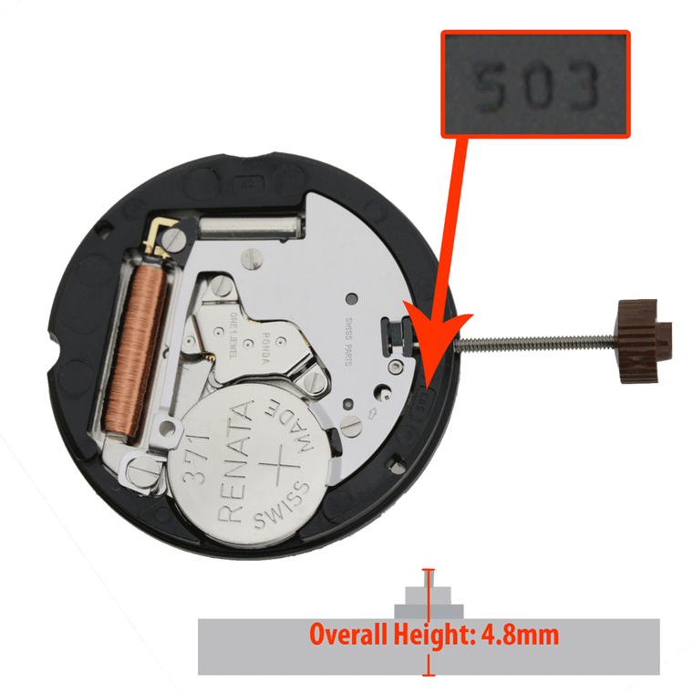 Harley Ronda 3 Hand Quartz Watch Movement HQ503 Overall Height 4.5mm
