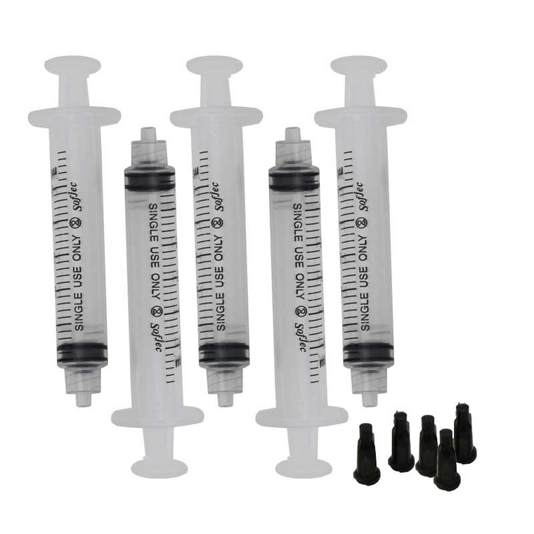 Set of 5 Empty Syringes with Caps for Glue Application