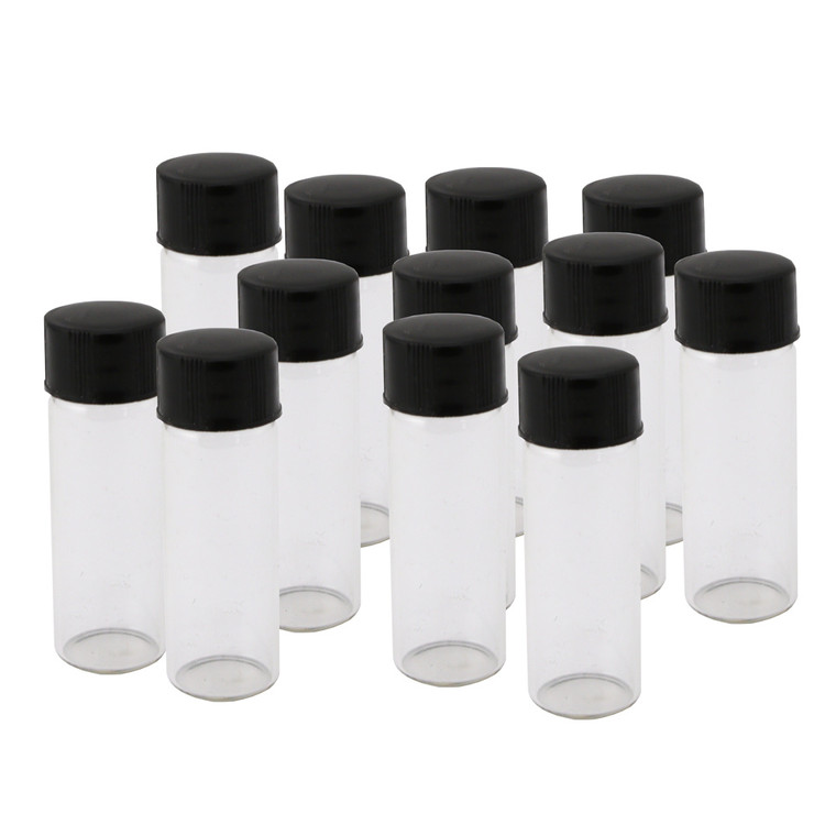 Glass Storage Vial with Screw Top for Stones or Parts - 1 dozen