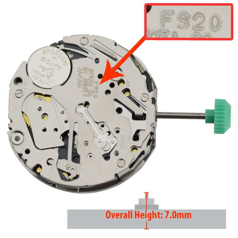 Miyota/Citizen LTD Watch Movement FS20 Quartz Movements Overall Height 7.0mm