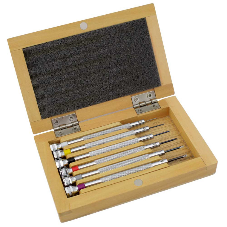 Watch-Tec Watchmakers Screwdriver Set of 6 in Wood Box