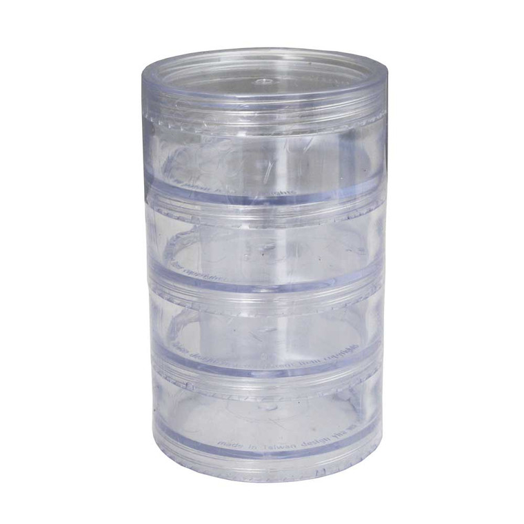 Plastic Storage Jars Stack of 4 2.5 Inch Diameter