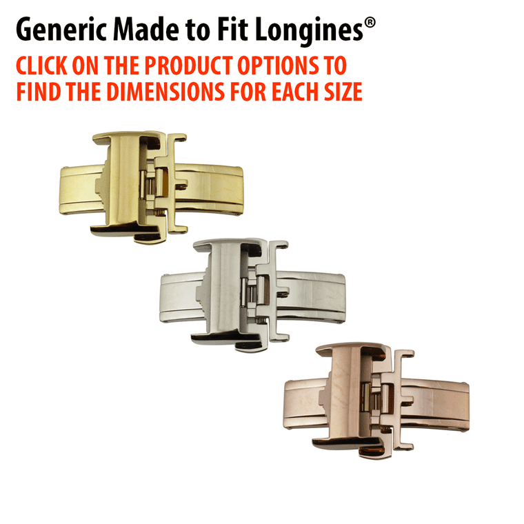 Imitation Made to Fit Longines® Style Deployant Watch Band Buckle Clasp