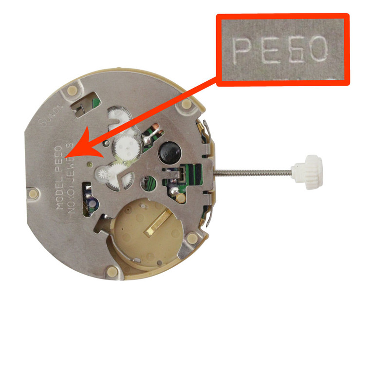 Sunon 5 Hand Quartz Chrono Watch Movement PE605 Date At 4:30 Overall Height 6.8mm