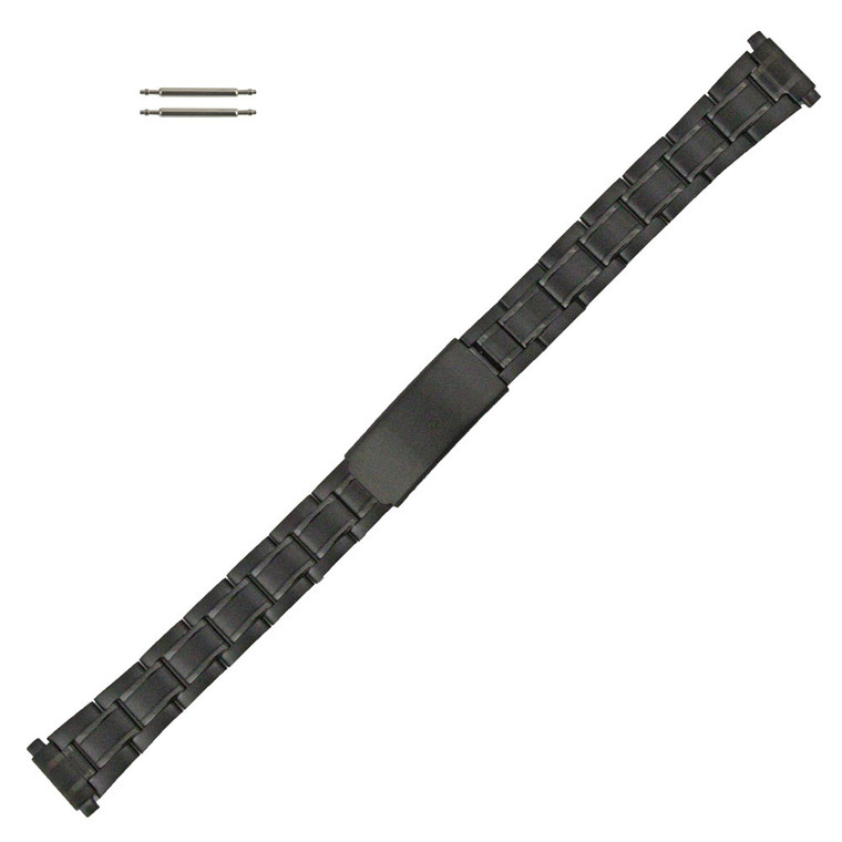 Watch Band 6 7/8 Inch Length Black Metal Expandable Ends 14 to 16mm