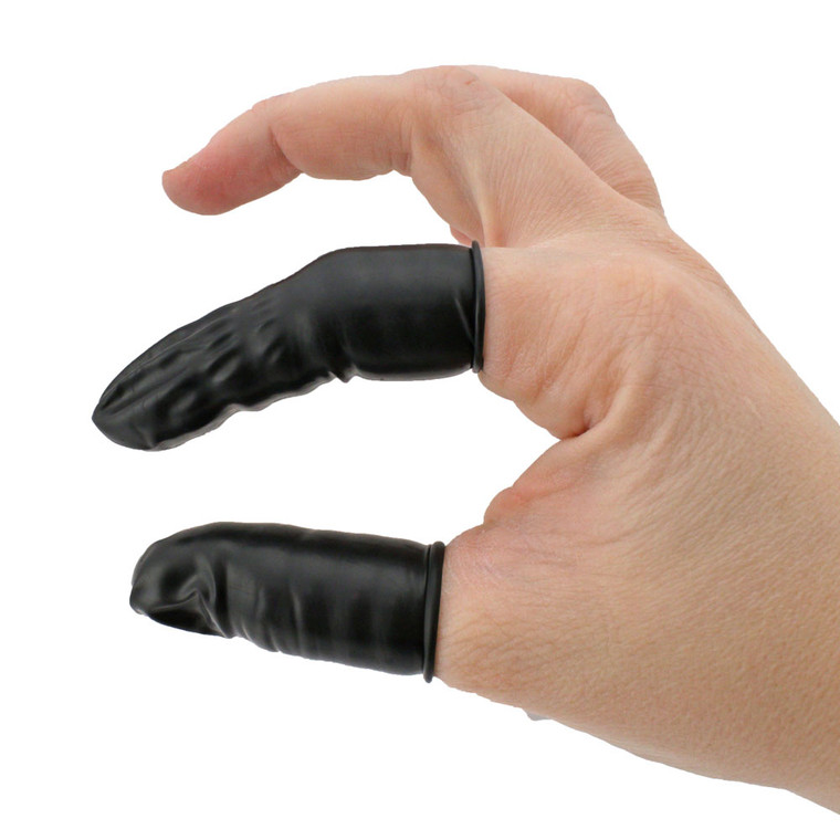 Black Latex ESD Safe Finger Cots - Package of 12
