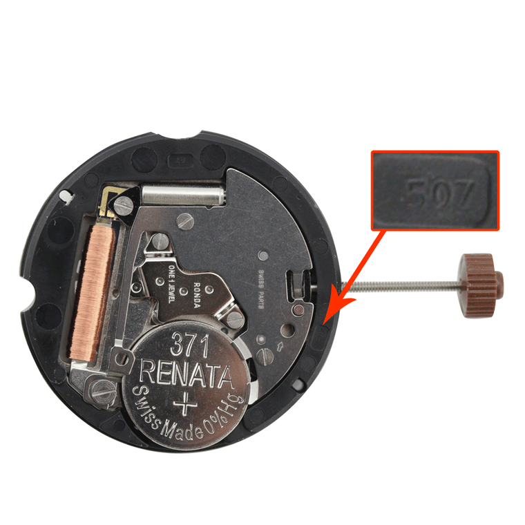 Harley Ronda 3 Hand Quartz Watch Movement HQ507.2 Day And Date At 3:00 Overall Height 4.8mm