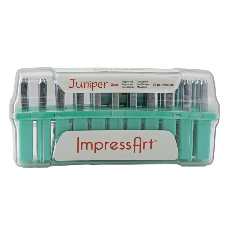 ImpressArt 3.0mm Juniper Lowercase Letter PLATED Punch 33 Piece Set