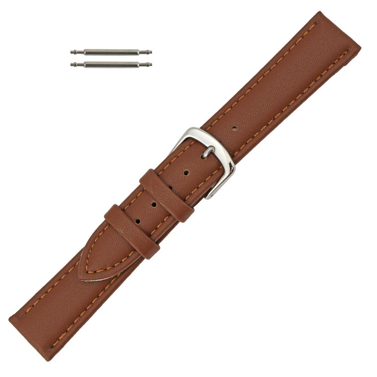 16mm Vegan Brown Microfiber Watch Band 7 1/2 Inch Length
