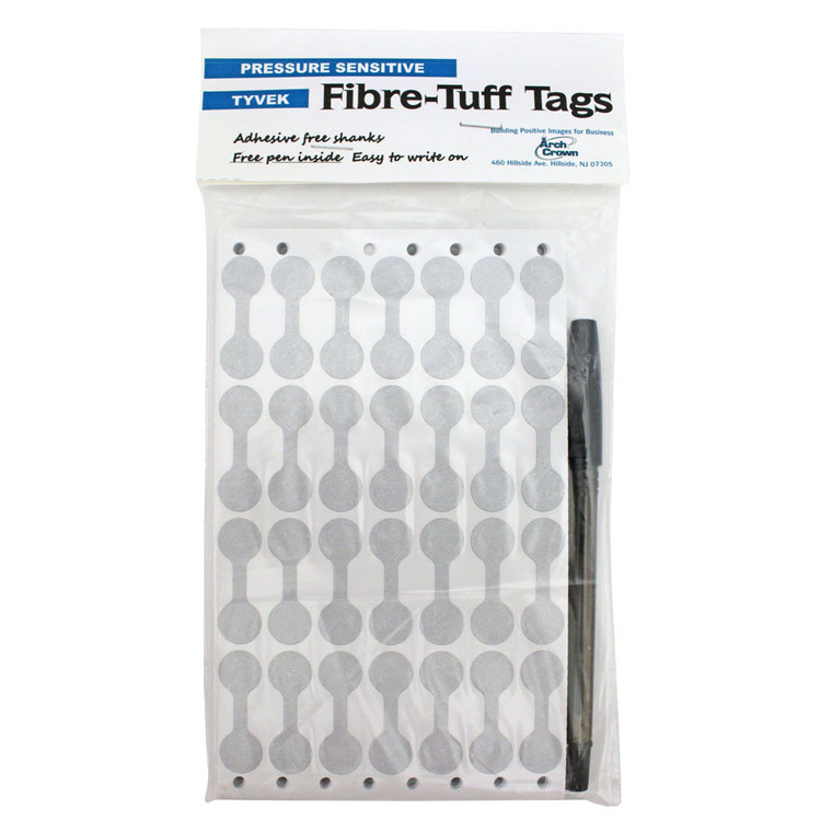 Fibre Tuff Tyvek������ Silver Adhesive Jewelry Tags 1/2 Inch by 1 3/8 Inch