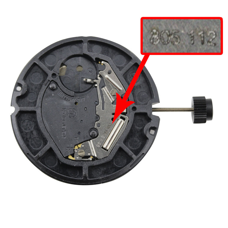 ETA® 3 Hand Quartz Watch Movement 805.112-6 Date at 6:00 Overall Height 5.1mm