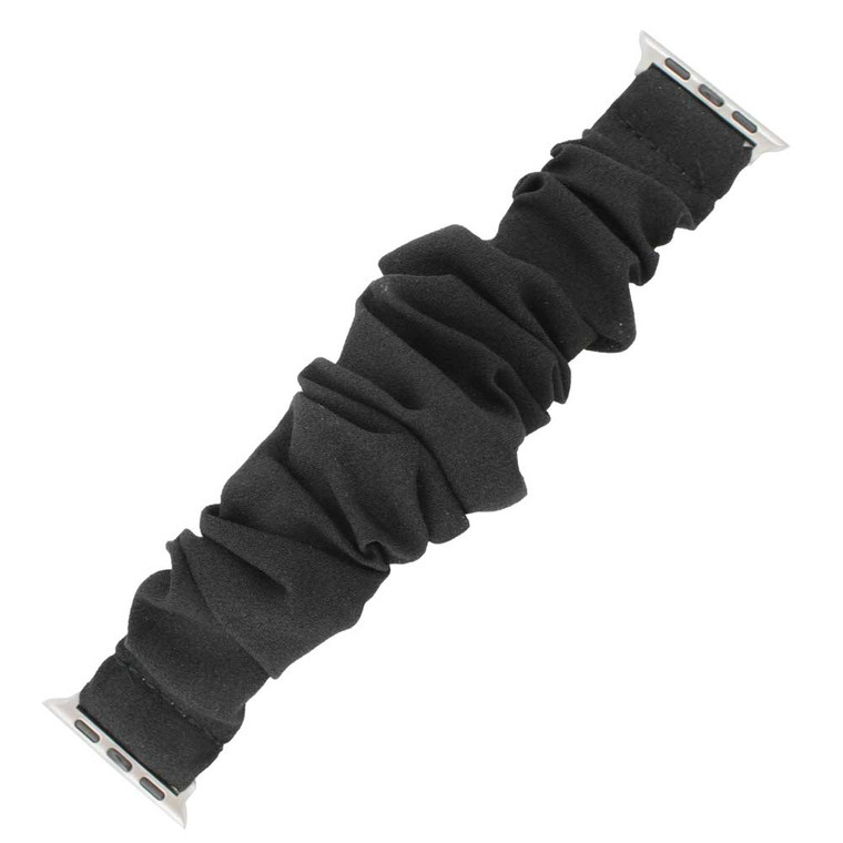 Black Elastic Scrunchie Style Watch Band Made to Fit 38mm Apple® Watch