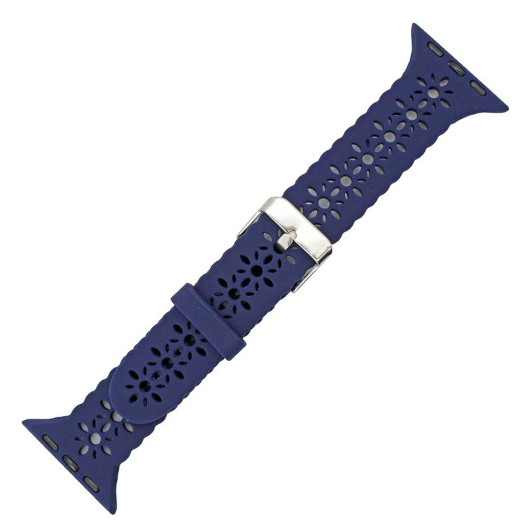 Blue Lace Silicon Watch Band Made to Fit 38mm Apple® Watch