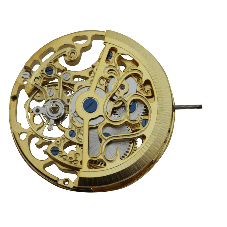 Chinese 3 Hand Automatic Skeleton Watch Movement G3262 Gold Plate Overall Height 7.5mm