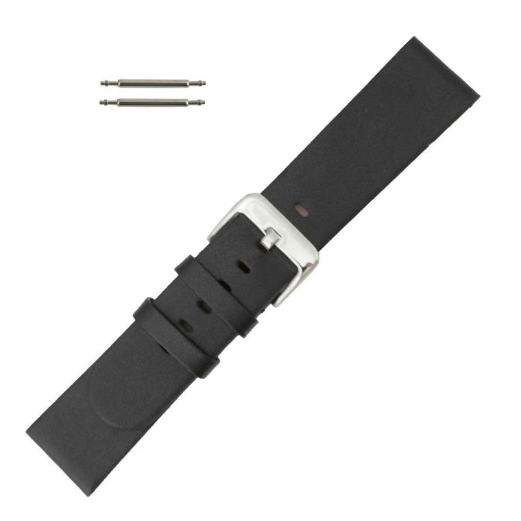 22mm Vegan Black Apple Skin Watch Band 7 7/8 Inch Length