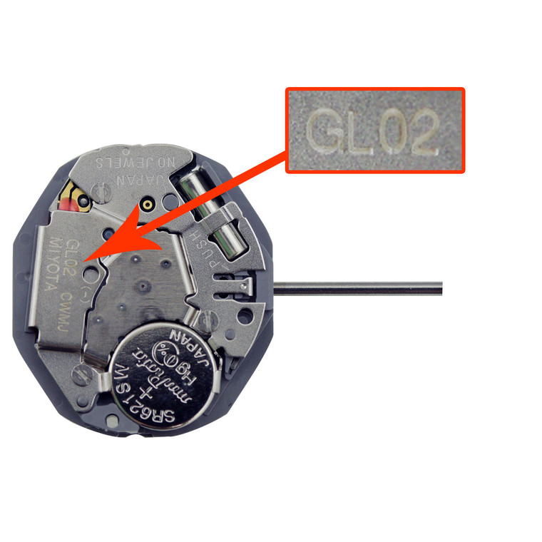 Miyota/Citizen LTD Quartz Watch Movement GL02 3 Hand Day And Date At 3:00 to Replace GL00 Overall Height 4.4mm